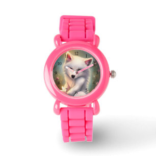 Birthday Candle Adorable White Baby Fox Watch