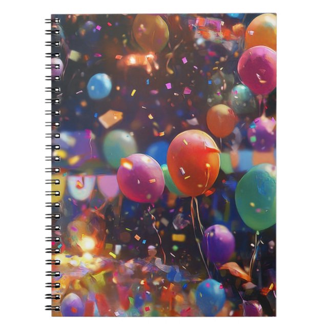 birthday candle, balloon design candle, party deco notebook (Front)