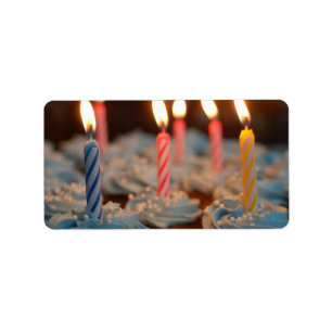 Birthday Candle Cupcakes Label