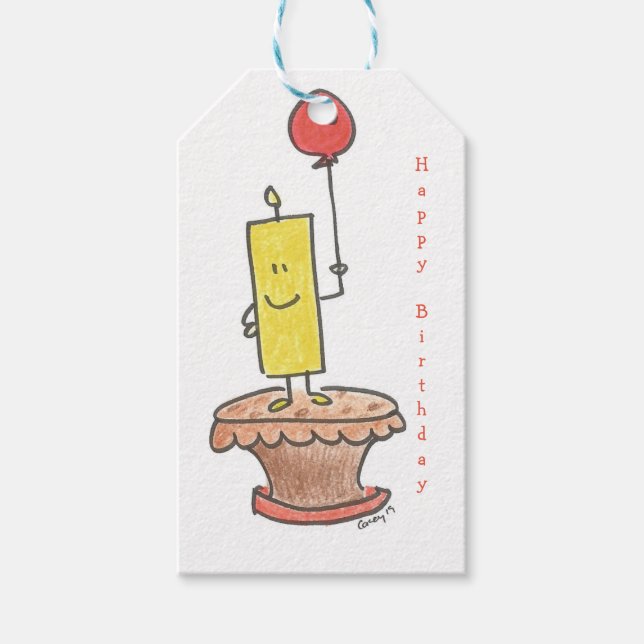 Birthday Candle Gift Tags (Front)