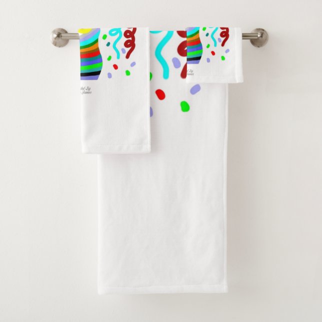 Birthday Candle Greetings Bathroom Towel Set (Insitu)