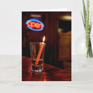 Birthday Candle in a Saloon Shot Glass Card