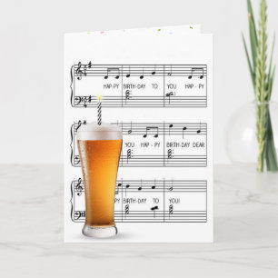 Birthday Candle In Beer Glass Card
