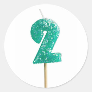 Birthday candle number 2 classic round sticker