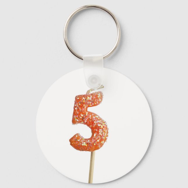 Birthday candle number 5 key ring (Front)
