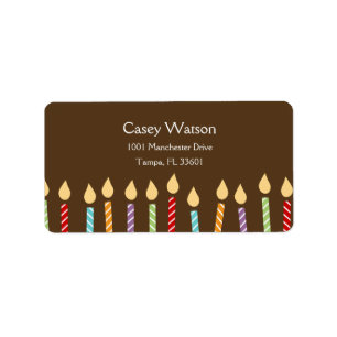 Birthday Candles Address Label