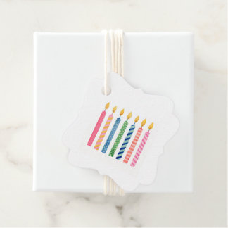 Birthday Candles Artisan Colorful Celebration Favour Tags