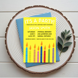Birthday Candles Birthday Party  Invitation