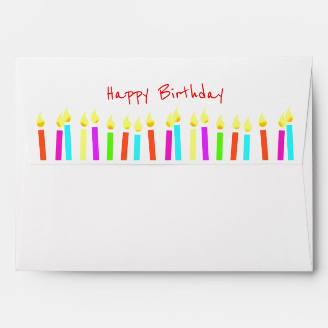 Birthday Candles Happy Birthday Envelope (Back (Top Flap))