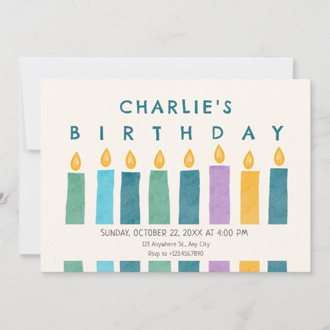 Birthday candles  invitation (Front)