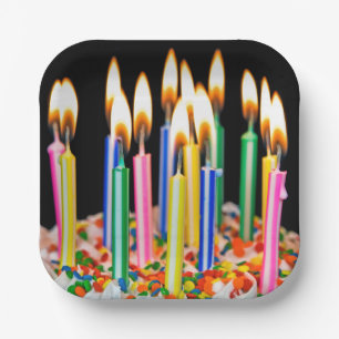 Birthday Candles On Cake  Paper Plate