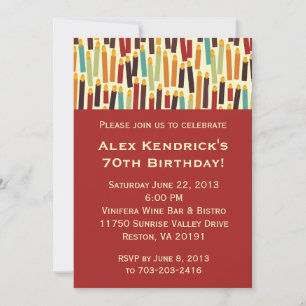 Birthday Candles - Red Invitation