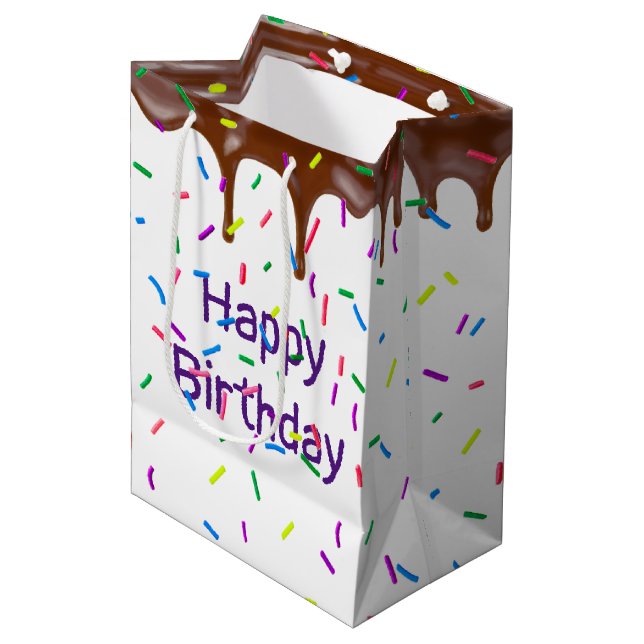 Birthday Candy Sprinkles And Chocolate  Medium Gift Bag (Front Angled)