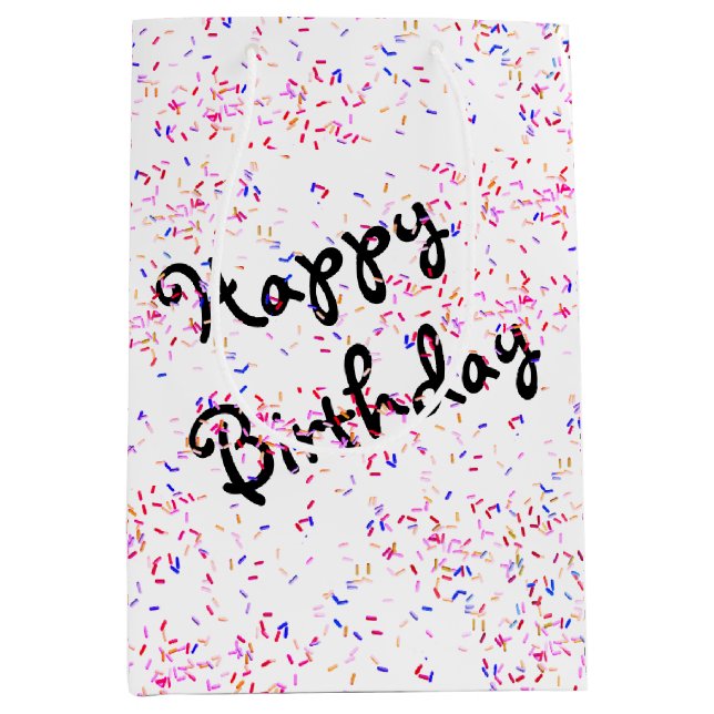 Birthday Candy Sprinkles Medium Gift Bag (Front)