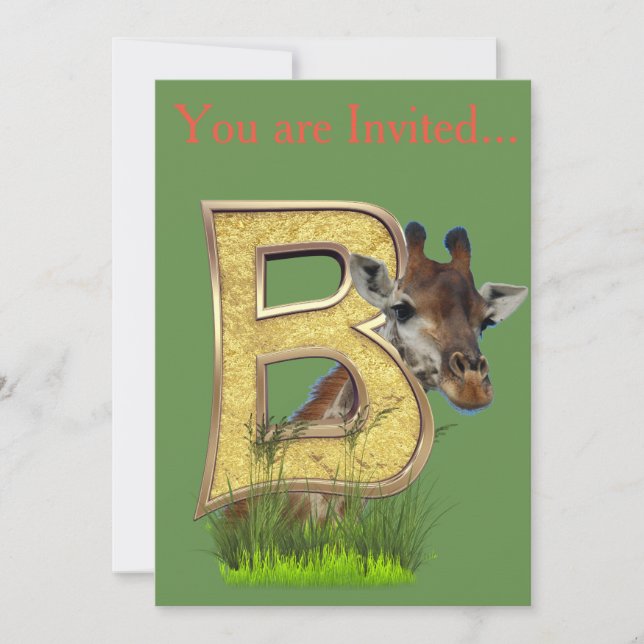 Birthday-Capital Monogram -letter B Invitation (Front)