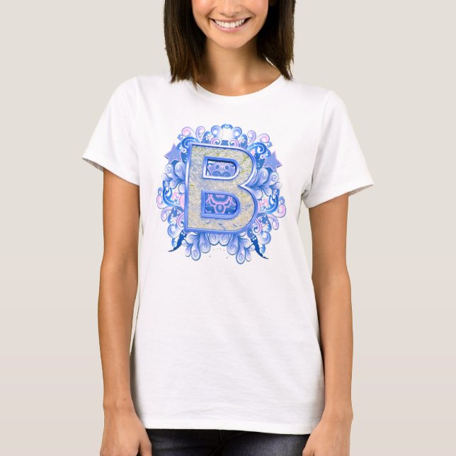 Birthday-Capital Monogram -letter B T-Shirt (Front)