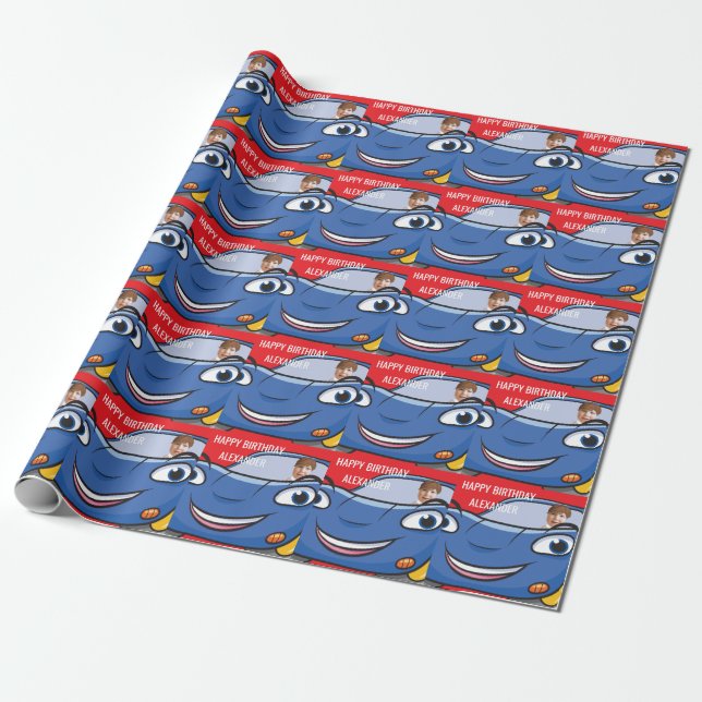 Birthday Car Automotive Funny Cartoon Creative Fab Wrapping Paper (Unrolled)