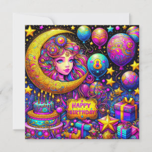 BIRTHDAY CARD ~ 8 Year Old Girl ~