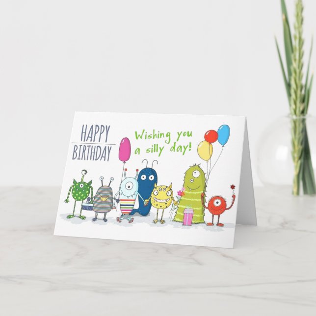 Birthday Card - A Silly Day! White background (Front)