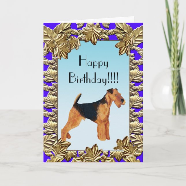 Birthday Card - Airedale Terrier (Front)
