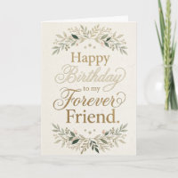 Birthday Card Best Friends Typography Floral