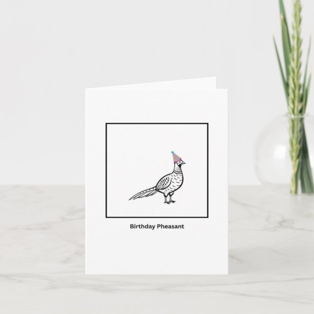 Birthday Card, birthday pheasant, bird card (Front)