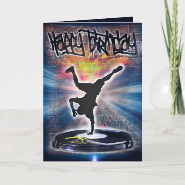 Birthday card breakdancer (Front)