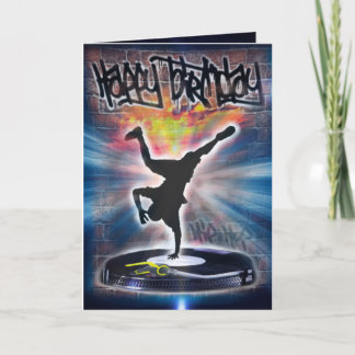 Birthday card breakdancer