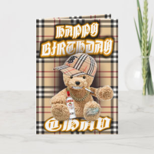 Birthday card chav bear