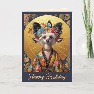 Birthday Card | Chinese Crested Kimono Birthday