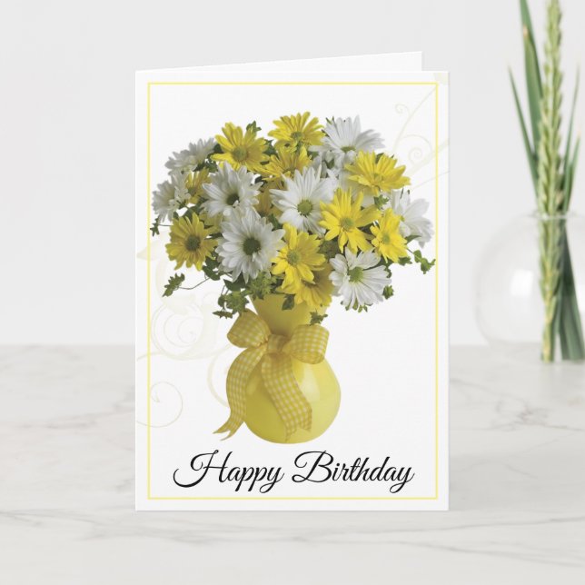 Birthday Card-Daisies Card (Front)