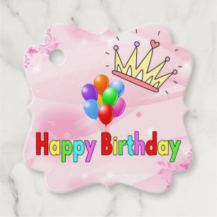 birthday card favour tags