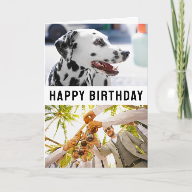 Birthday Card Folded 2 Photos & Text (Front)