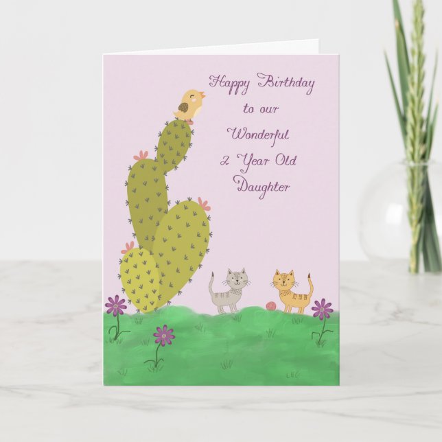 Birthday Card for 2 Year Old Daughter (Front)