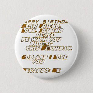 Birthday Card for a Christian Friend 6 Cm Round Badge