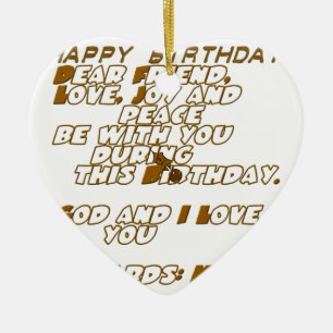 Birthday Card for a Christian Friend Ceramic Tree Decoration