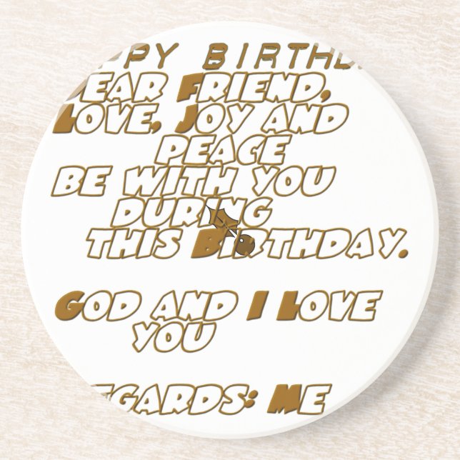 Birthday Card for a Christian Friend Coaster (Front)