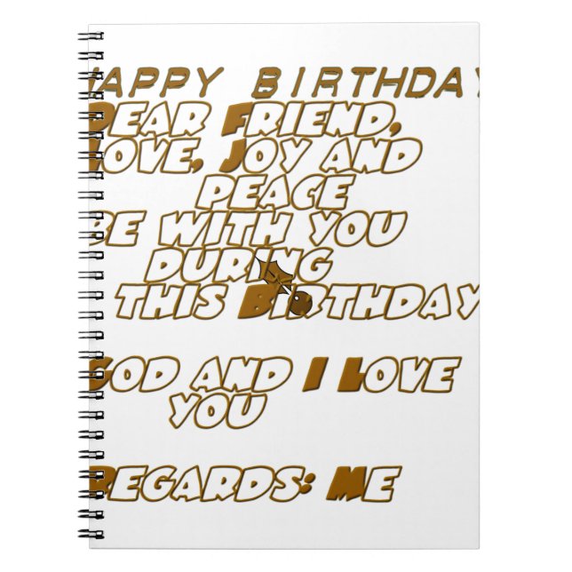 Birthday Card for a Christian Friend Notebook (Front)