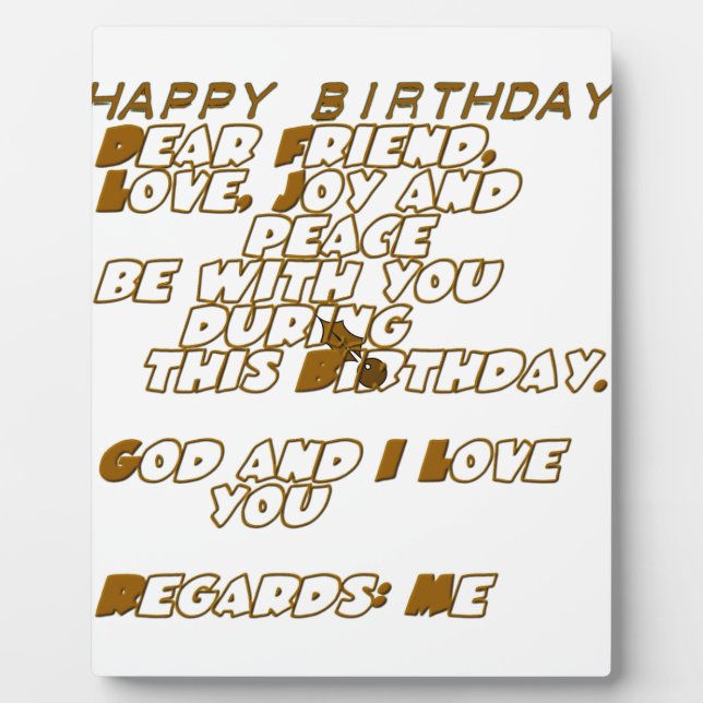 Birthday Card for a Christian Friend Plaque (Front)