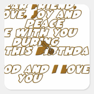 Birthday Card for a Christian Friend Square Sticker