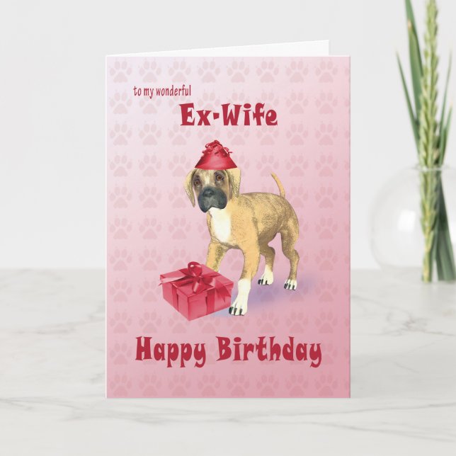 Birthday card for a ex-wife with a puppy (Front)