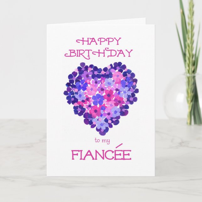 Birthday Card for a Fiancee - Flower Power (Front)