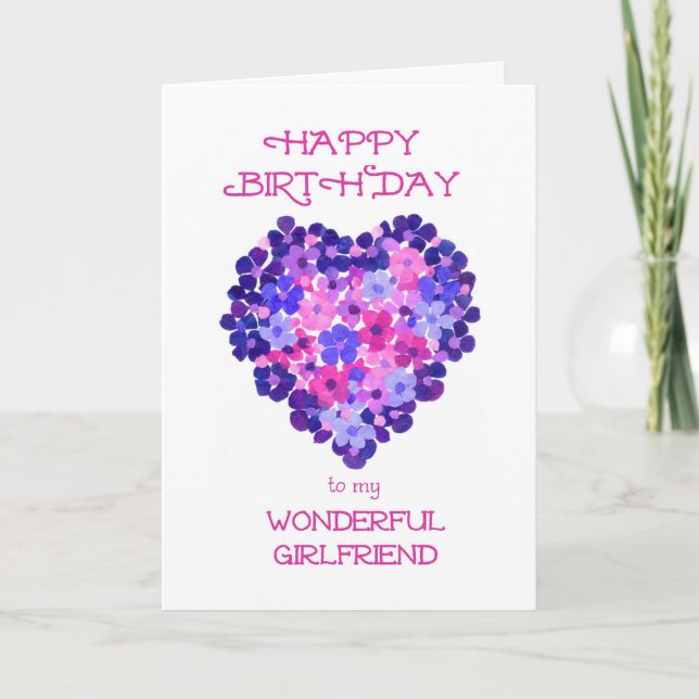 Birthday Card for a Girlfriend - Flower Power (Front)