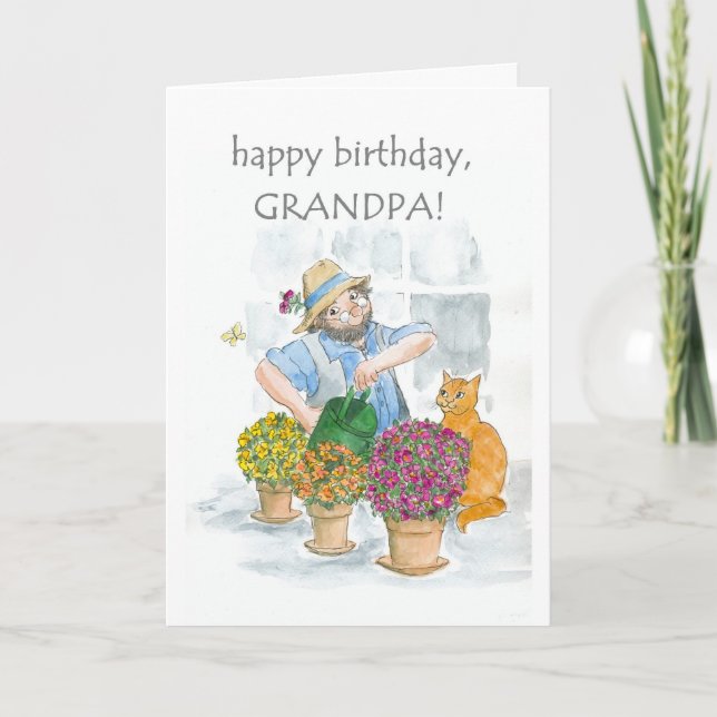 Birthday Card for a Grandfather - Gardening (Front)