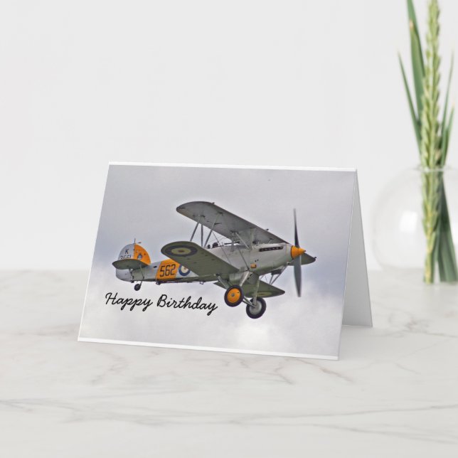 Birthday Card for a Pilot with Aeroplane (Front)