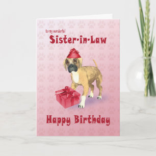 Birthday card for a sister-in-law with a puppy