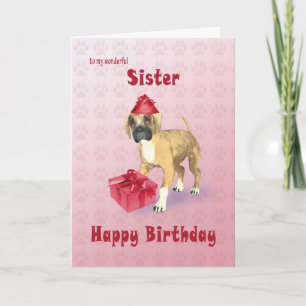 Birthday card for a sister with a puppy