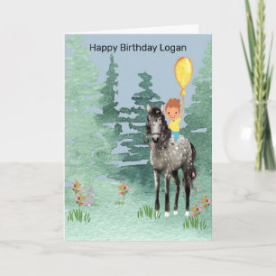 Birthday Card for a Young Boy on a Pony