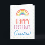 Birthday Card for Abuelito<br><div class="desc">You call your grandfather Abuelito, not Grandpa. (Abuelito means grandfather in Spanish.) Imagine how excited Abuelito will be to receive a birthday card addressed especially to him! Your abuelito also will love this card's cute, watercolor-inspired boho rainbow design that says "Happy birthday Abuelito!" Make this card customisable! Click "Edit Design",...</div>