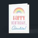Birthday Card for Abuelito<br><div class="desc">You call your grandfather Abuelito, not Grandpa. (Abuelito means grandfather in Spanish.) Imagine how excited Abuelito will be to receive a birthday card addressed especially to him! Your abuelito also will love this card's cute, watercolor-inspired boho rainbow design that says "Happy birthday Abuelito!" Make this card customisable! Click "Edit Design",...</div>